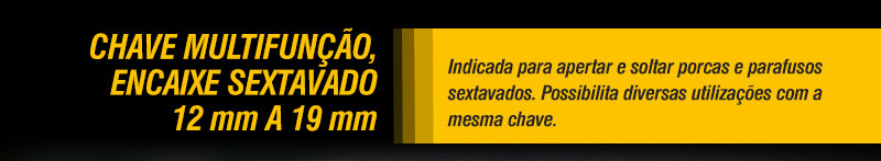 VONDER - Chave Multifuno, Encaixe Sextavado 12 mm a 19 mm