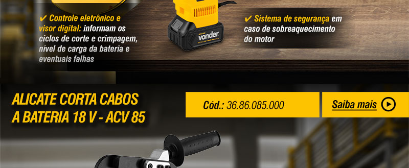 VONDER - Alicates Cortadores e Crimpadores a Bateria 18 V