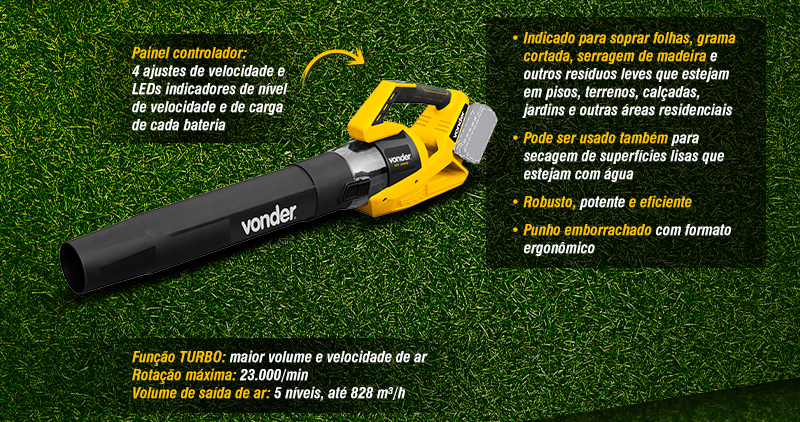 VONDER - Soprador de Folhas ISV 1846B e Motoserra IMSV 1853B