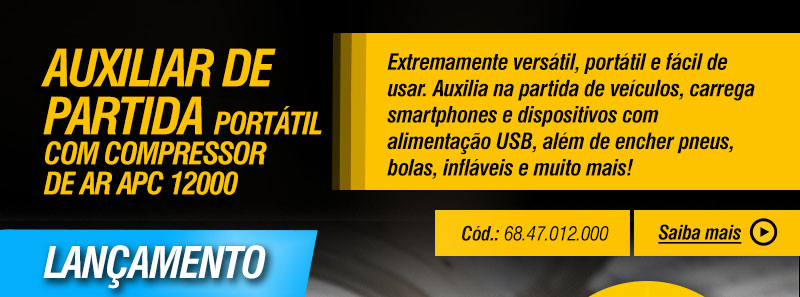 Auxiliar de Partida Porttil com Compressor de Ar APC 12000