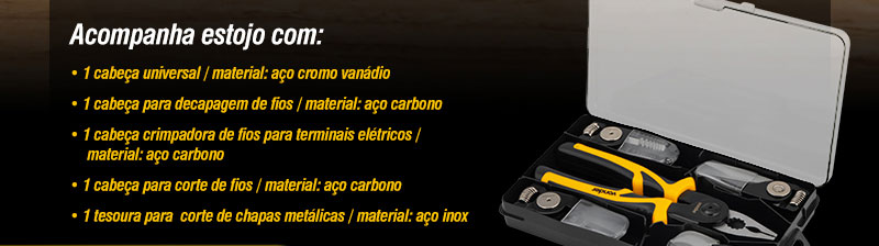 VONDER - Alicate Multifunes com Cabeas Intercambiveis 5 em 1