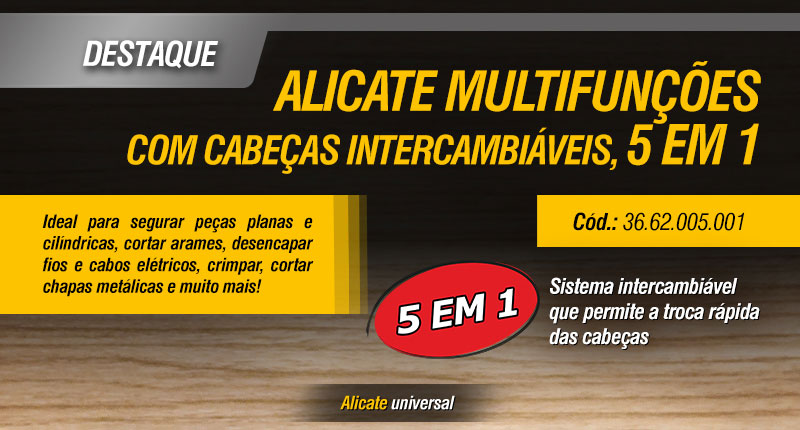 VONDER - Alicate Multifunes com Cabeas Intercambiveis 5 em 1