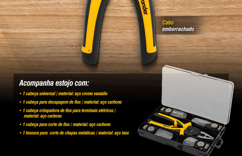 VONDER - Alicate Multifunes com Cabeas Intercambiveis 5 em 1