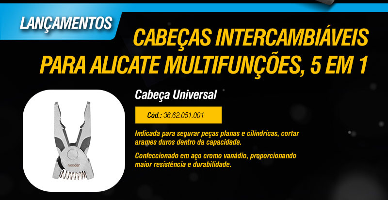 VONDER - Alicate Multifunes com Cabeas Intercambiveis 5 em 1