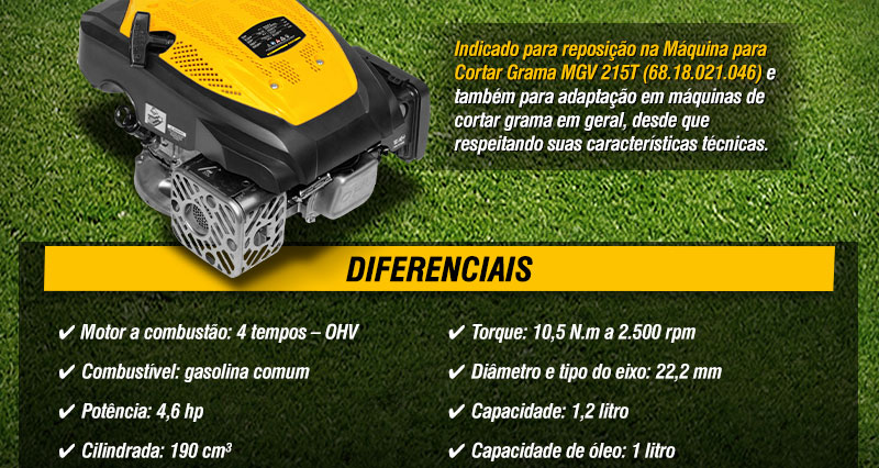 VONDER - Motor e Mquina a Gasolina para Cortar Grama MGV 215T