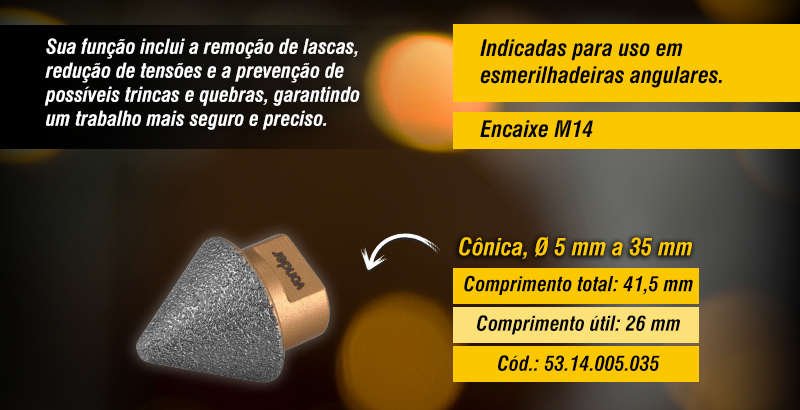 VONDER - Fresas Diamantadas Retas e Cnicas
