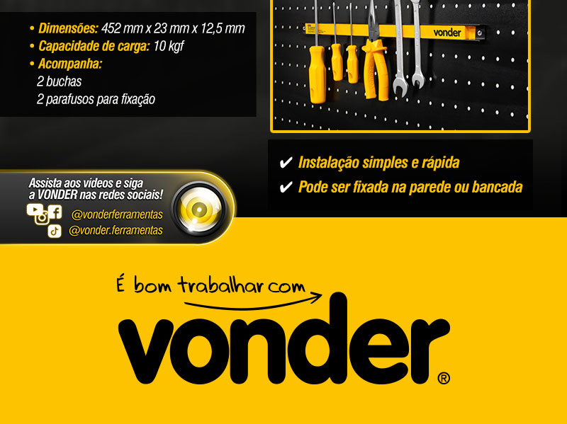 VONDER - Barra Magntica para Ferramentas