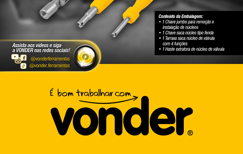 VONDER - Conjunto Saca Vlvulas de Pneus