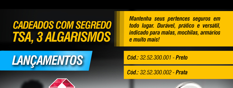 VONDER - Cadeados com Segredo TSA, 3 Algarismos