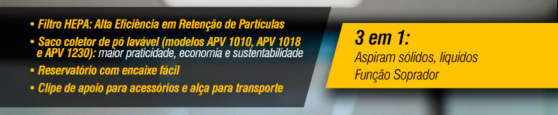 VONDER - Aspiradores APV 1010, APV 1018, APV 1230, APV 2460, APV 2480 e APV 3690