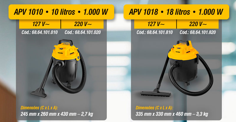 VONDER - Aspiradores APV 1010, APV 1018, APV 1230, APV 2460, APV 2480 e APV 3690