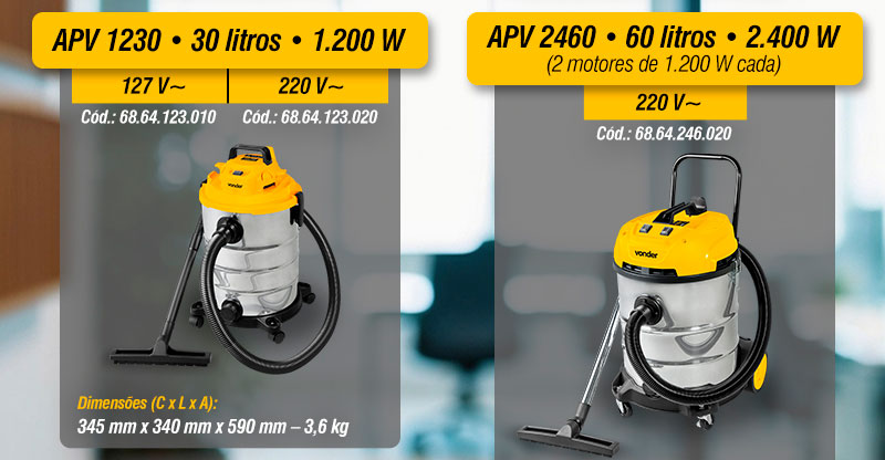 VONDER - Aspiradores APV 1010, APV 1018, APV 1230, APV 2460, APV 2480 e APV 3690