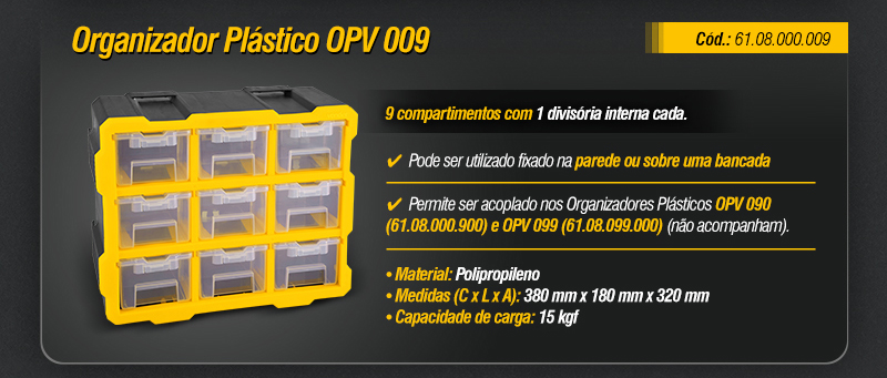 VONDER - Organizadores Plsticos OPV 009, OPV 090 e OPV 099