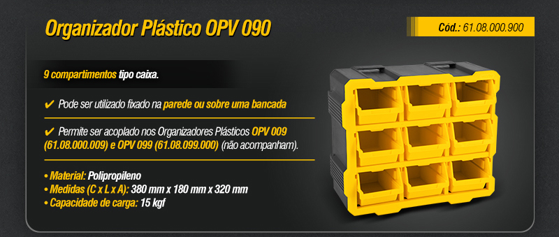 VONDER - Organizadores Plsticos OPV 009, OPV 090 e OPV 099