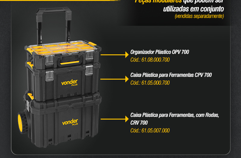 VONDER - Organizador Plstico e Caixas Plsticas para Ferramentas OPV 700, CPV 700 e CRV 700