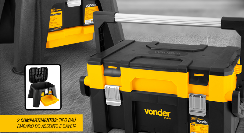 VONDER - Banqueta Porta-Ferramentas e Caixa Ba para Ferramentas VONDER PLUS