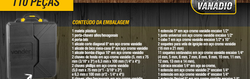VONDER - Jogo de Ferramentas com 110 peas