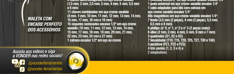 VONDER - Jogo de Ferramentas com 110 peas
