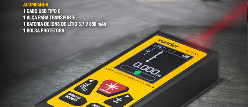 VONDER - Medidor de Distncia a Laser 120 m VD 120