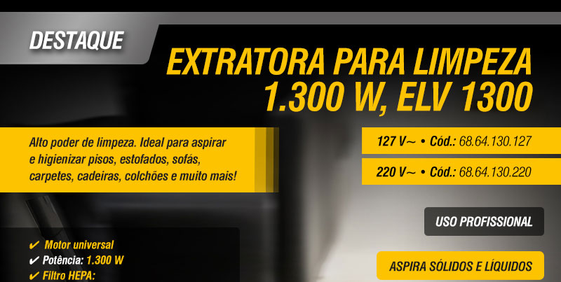VONDER - Extratora para Limpeza, 1.300 W, ELV 1300