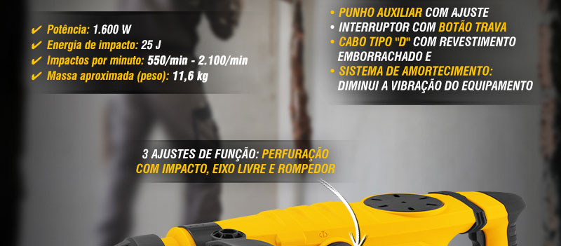VONDER - Martelo Rompedor e Perfurador MRV 1625