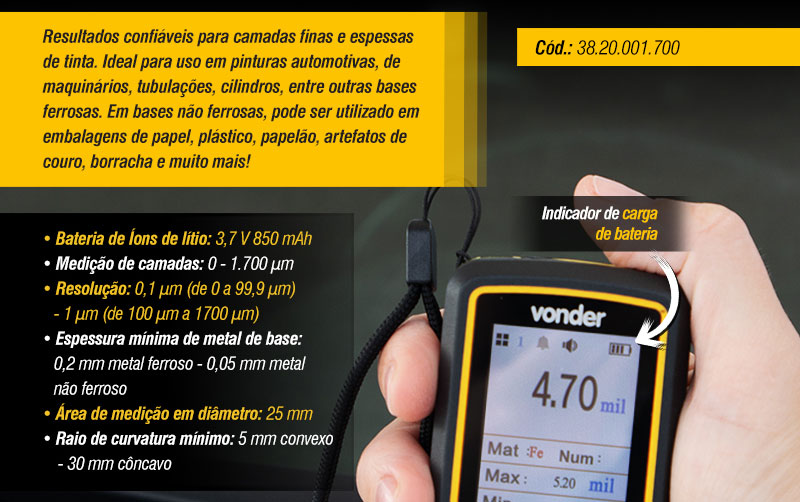 VONDER - Medidor de Espessura de Camada de Tinta