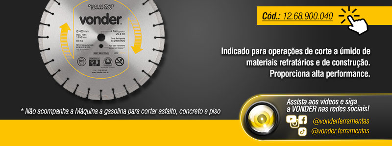 VONDER - Mquina a Gasolina, para Cortar Asfalto, Concreto e Piso