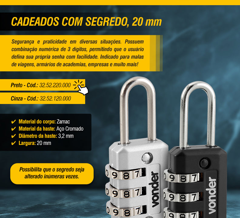 VONDER - Cadeados com Segredo