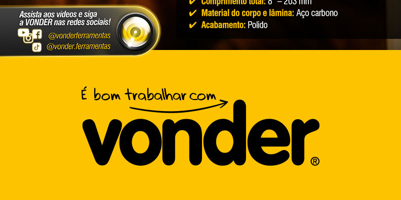 VONDER - Alicate Corta Cabos 8" com Isolação até 1.000 V