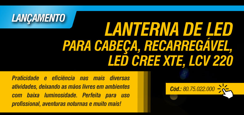 VONDER - Lanterna de LED para cabeça, recarregável, LED CREE Xte, LCV 220