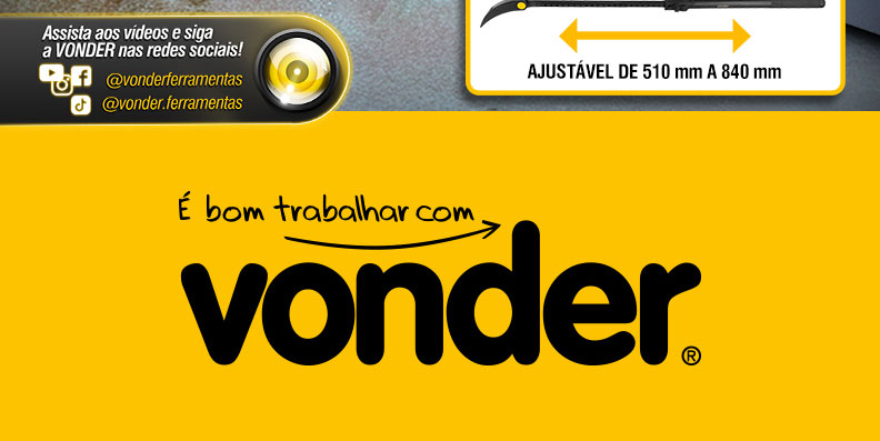 VONDER - Alavanca Extensível 33 com Ponta Ajustável