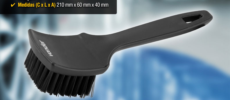 VONDER - Escova para Limpeza de Parafusos de Rodas e Escova com Cabo Longo para Limpeza de Pneus