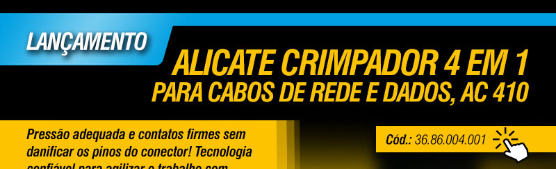 VONDER - Alicate crimpador 4 em 1, para cabos de rede e dados, AC 410