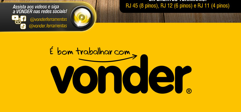 VONDER - Alicate crimpador 4 em 1, para cabos de rede e dados, AC 410