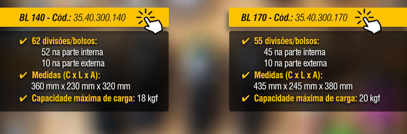 VONDER PLUS - Bolsas em Lona para Ferramentas BL 140 e BL 170