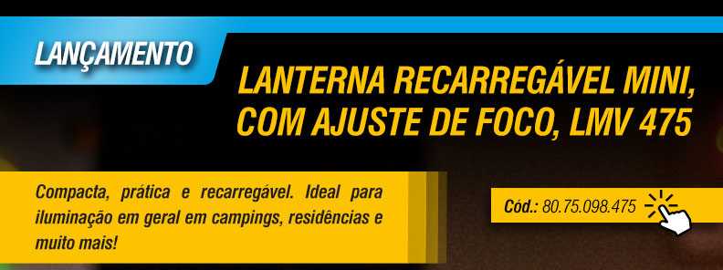 VONDER - Lanterna recarregável mini, com ajuste de foco, LMV 475