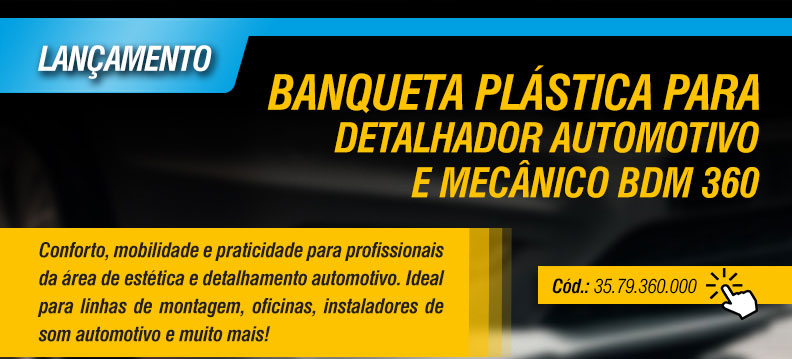 VONDER - Banqueta Plástica para Detalhador Automotivo e Mecânico BDM 360