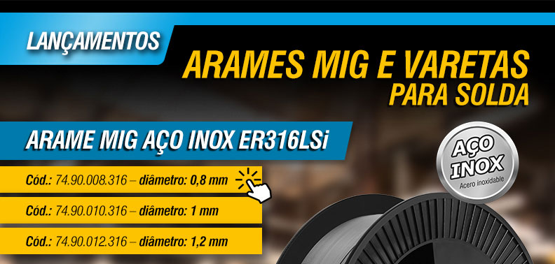 VONDER - Arames MIG ER316LSi e Varetas 309LSi para Solda