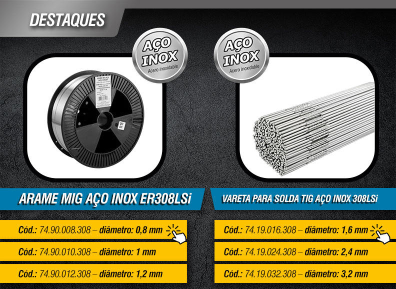 VONDER - Arames MIG ER316LSi e Varetas 309LSi para Solda