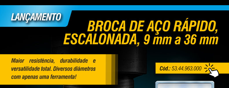 VONDER - Broca de ao Rpido, Escalonada, 9 mm a 36 mm