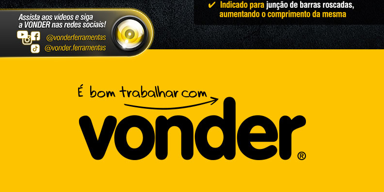 VONDER - Barra Roscada Zincada Branca, Rosca UNC, com 3 metros e Prolongador para Barra Roscada, Zincado