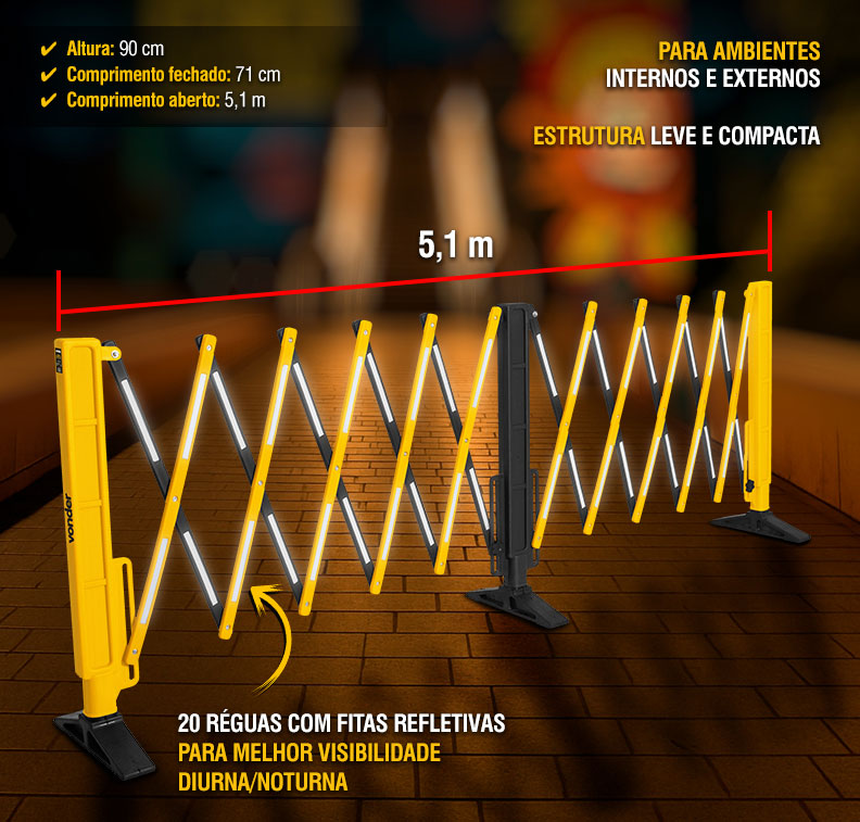Barreira Pantogrfica de Sinalizao, 5,1 m