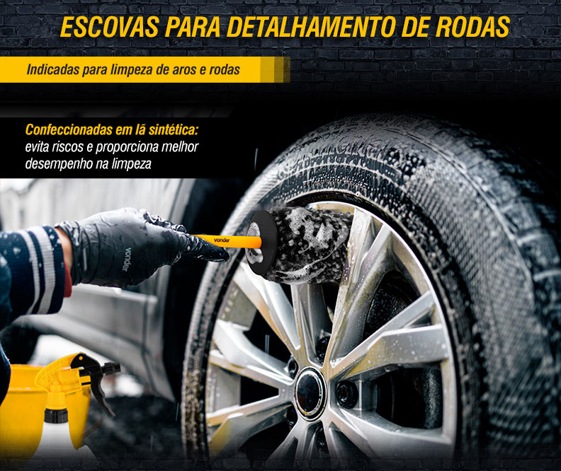 VONDER - Escovas e Pincel para Detalhamento Automotivo