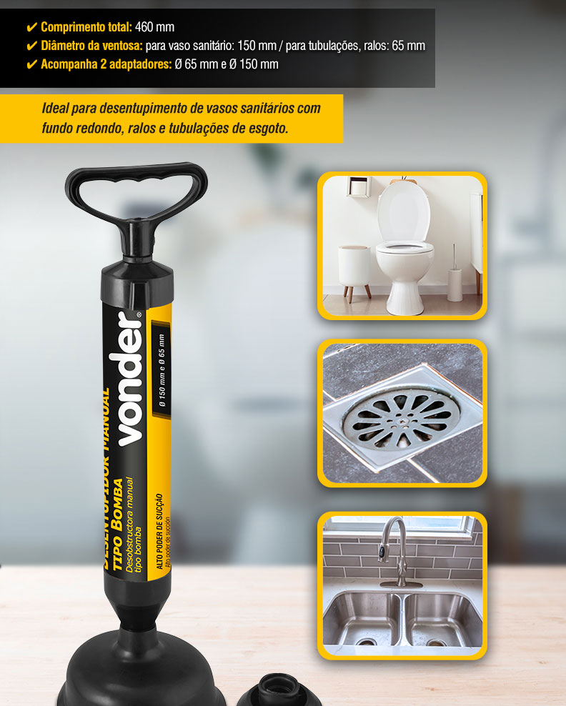 VONDER - Desentupidor Manual Tipo Bomba DM 460