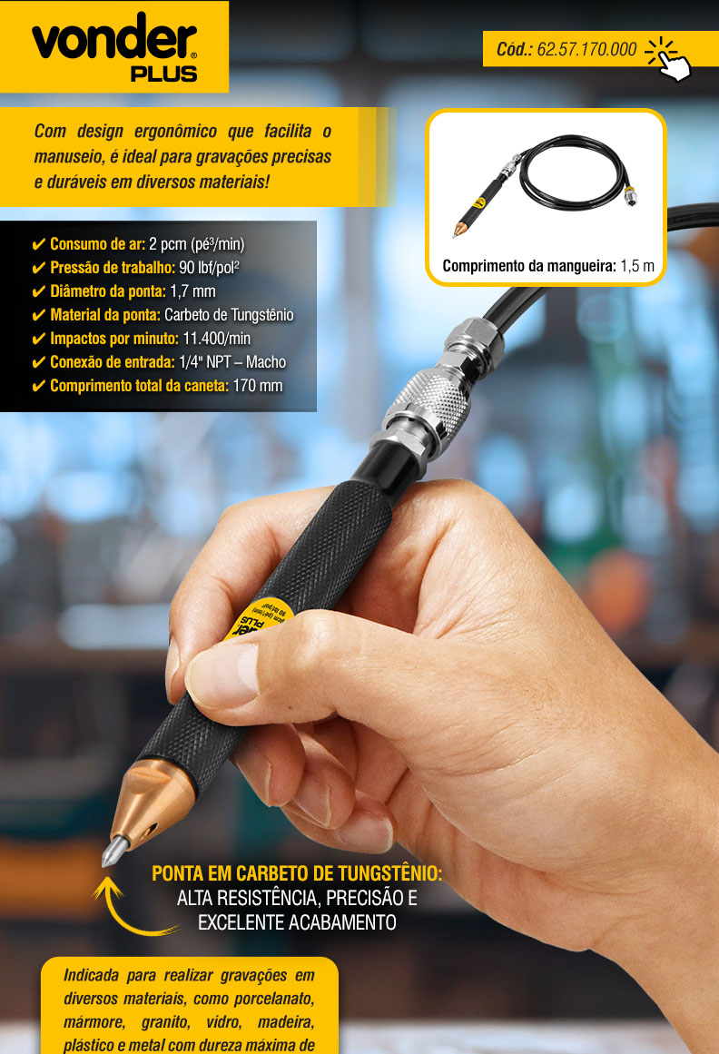 VONDER PLUS - Caneta Gravadora Pneum�tica CGP 170