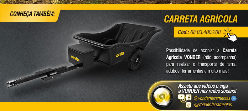 VONDER - Microtrator/Motocultivador a Gasolina 7 hp MTV 775