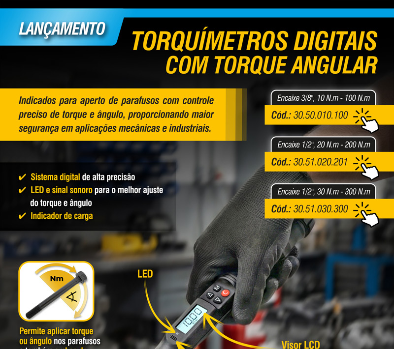 VONDER - Torqu�metros Digitais com Torque Angular