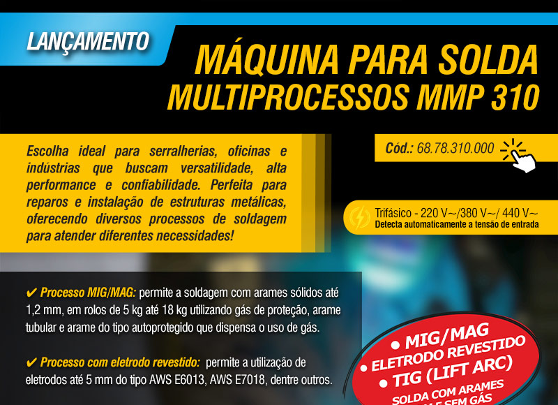 VONDER - M�quina para Solda Multiprocessos MMP 310