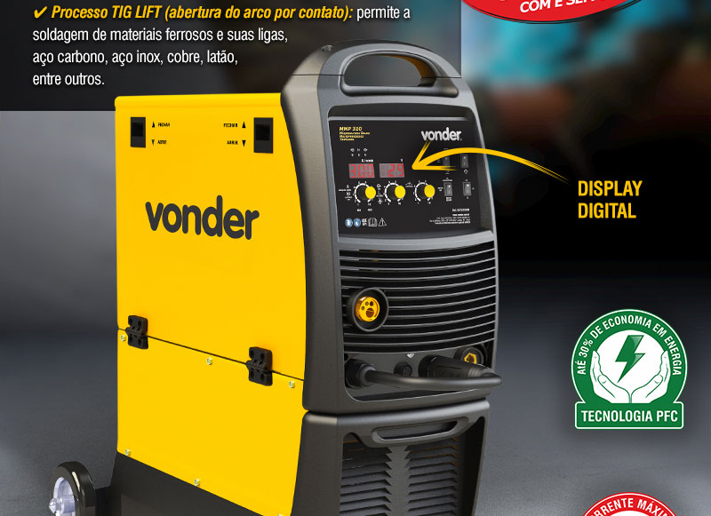 VONDER - M�quina para Solda Multiprocessos MMP 310