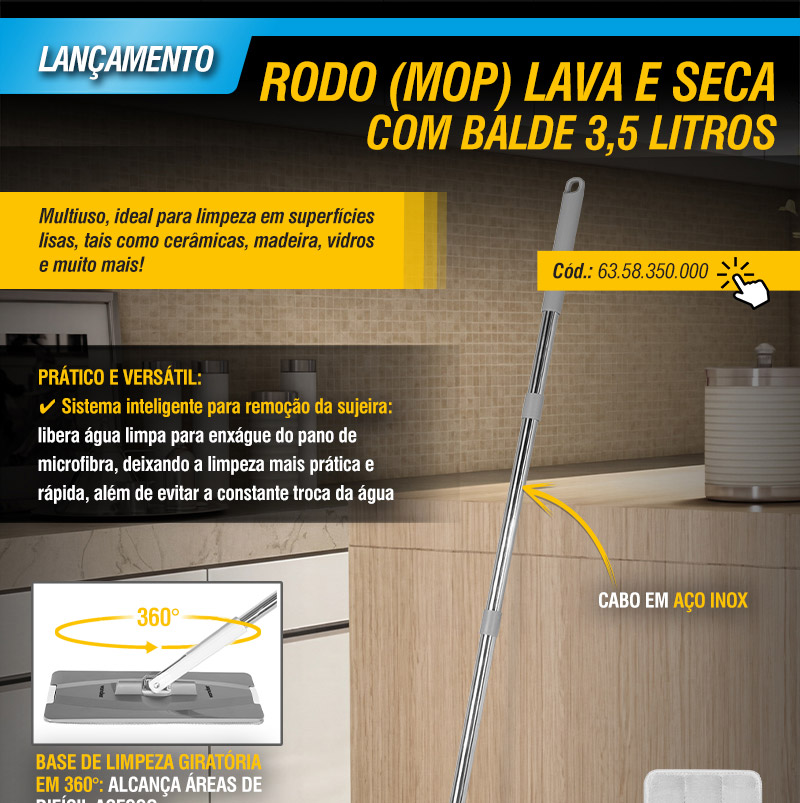 VONDER - Rodo (MOP) Lava e Seca Com Balde 3,5 litros 